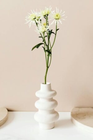 Ribbed Ceramic Vase