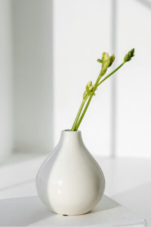 Textured White Vase